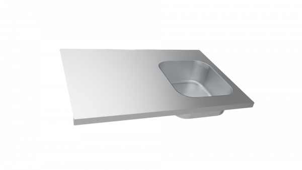 Edelstahl Arbeitsplatte 90cm mit Handwaschbecken