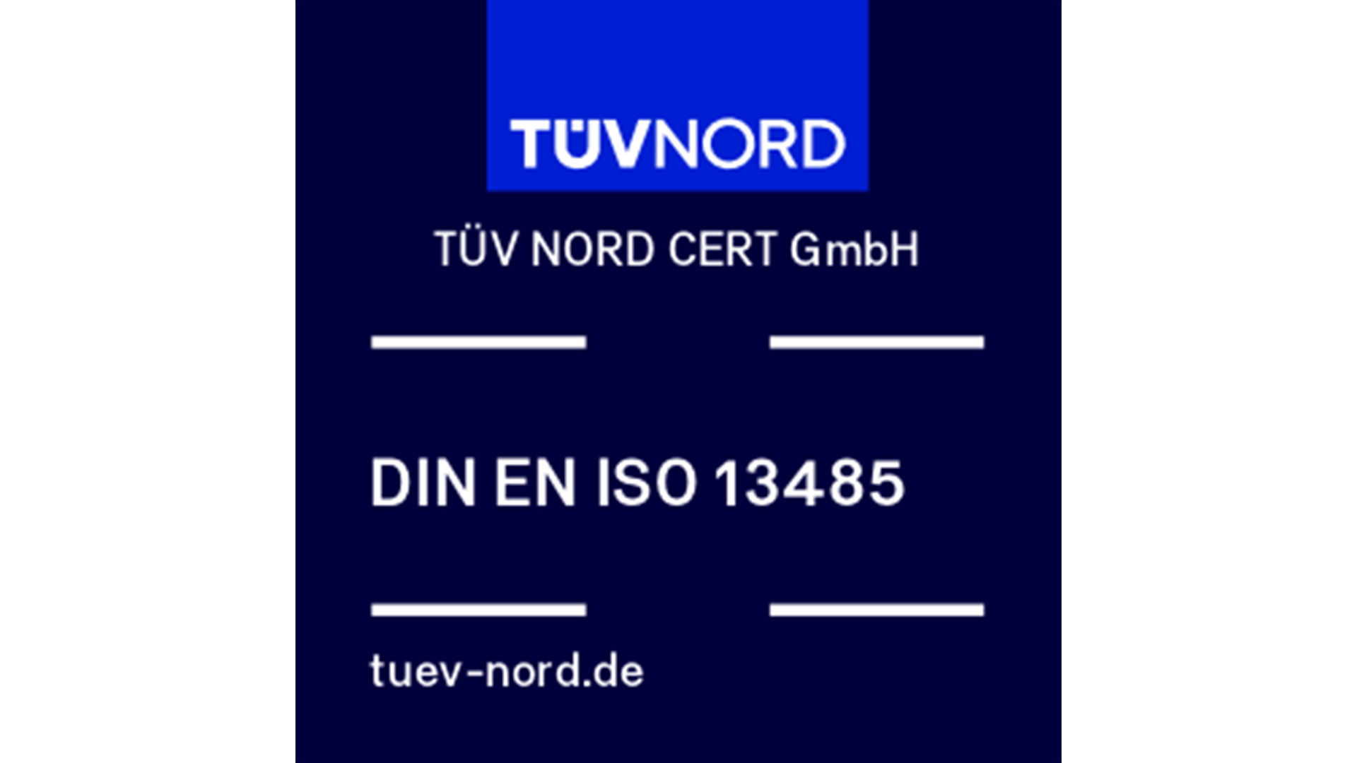 TÜV Nord Siegel für DIN EN ISO 13485 für MK Erlen