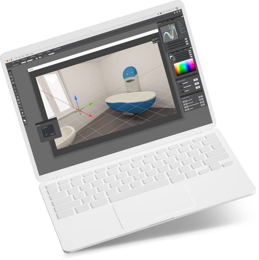 3D Modell zur Planung eines Pflegebads
